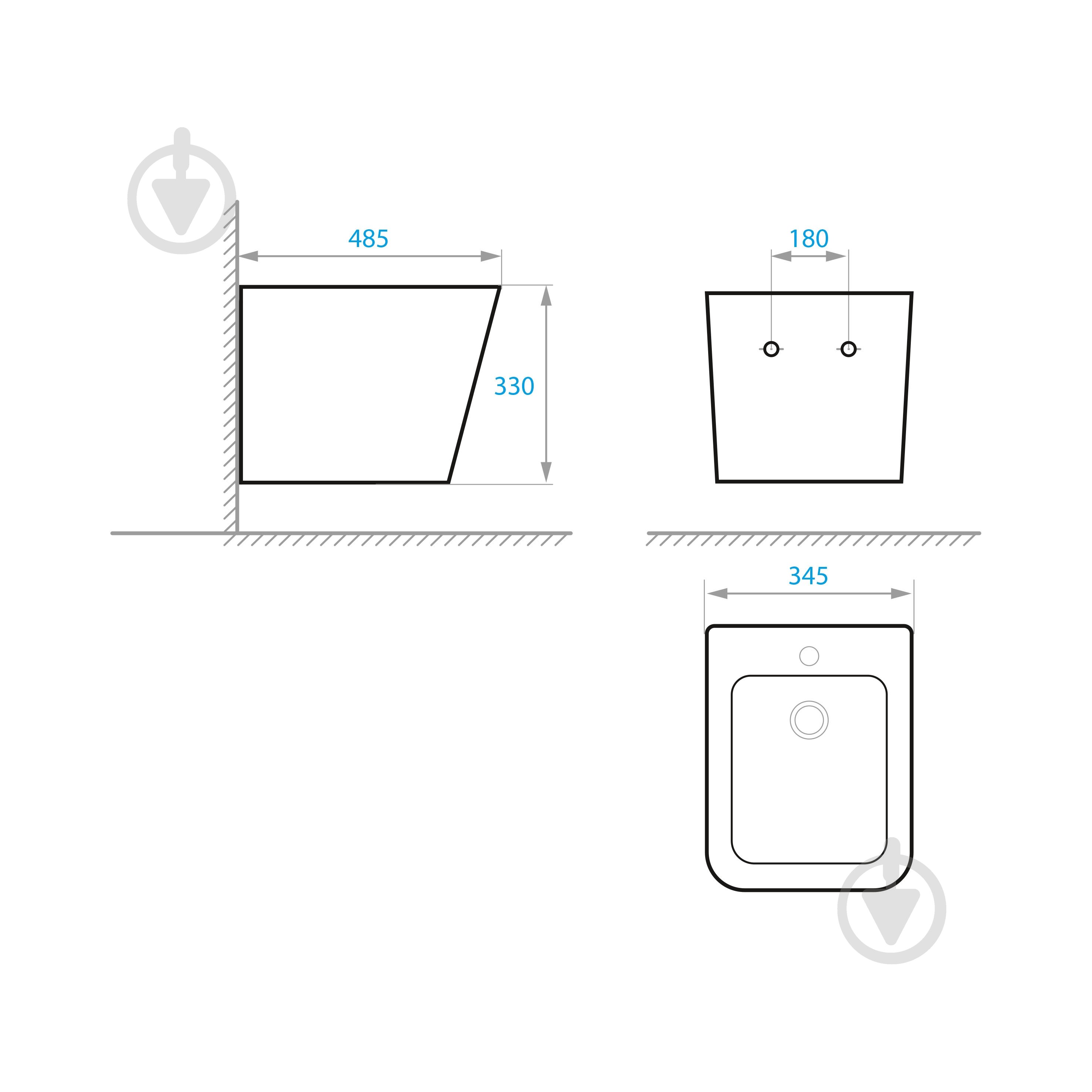 Біде підвісне Koller Pool CUBE (1504580198) - фото 2