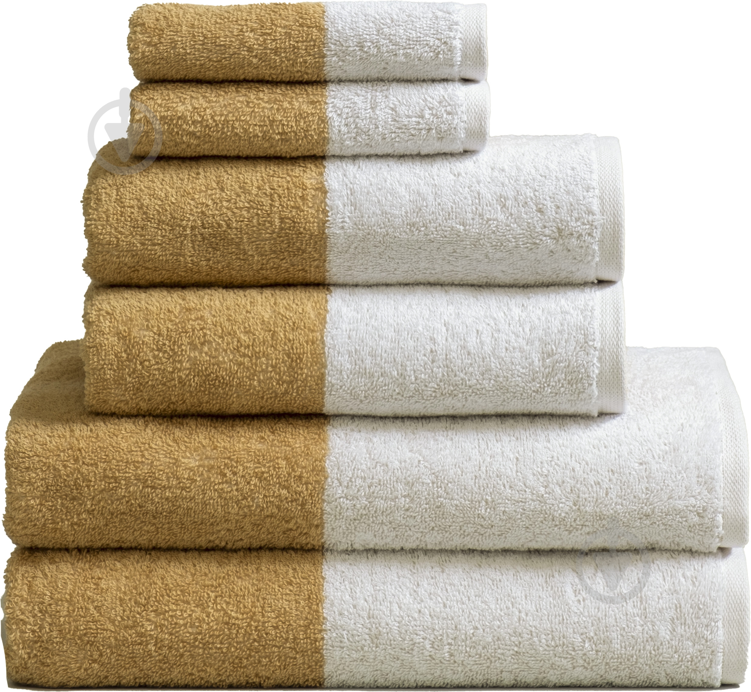 Рушник 70x140 см бежевий із білим ABC - фото 1