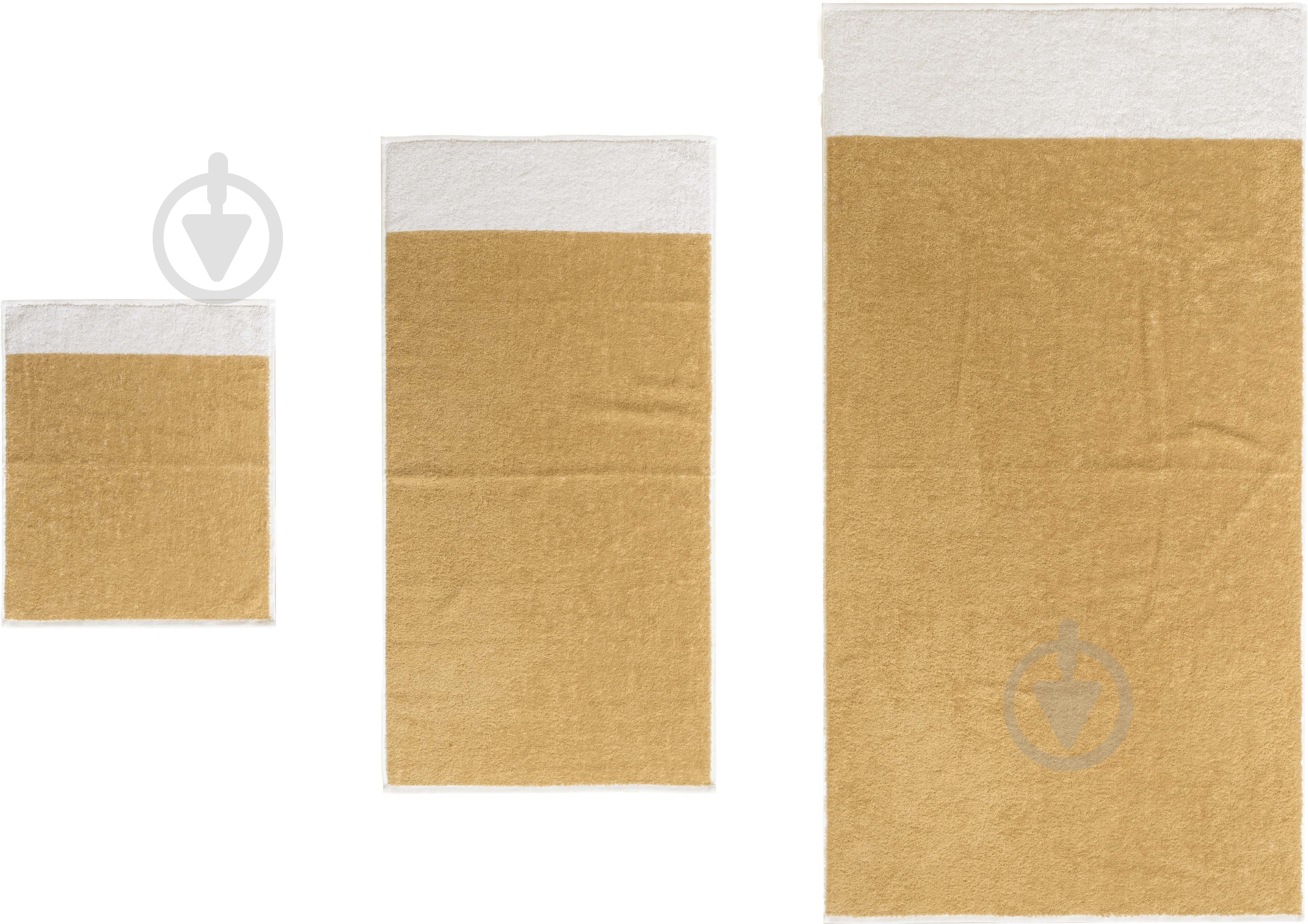 Рушник 70x140 см бежевий із білим ABC - фото 2