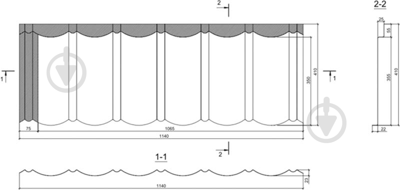 Лист композитной черепицы QUEENTILE Classic Coffe 1140х412 мм - фото 2
