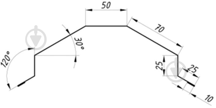 Планка конька треугольного QUEENTILE Coffe малая 2 м - фото 2