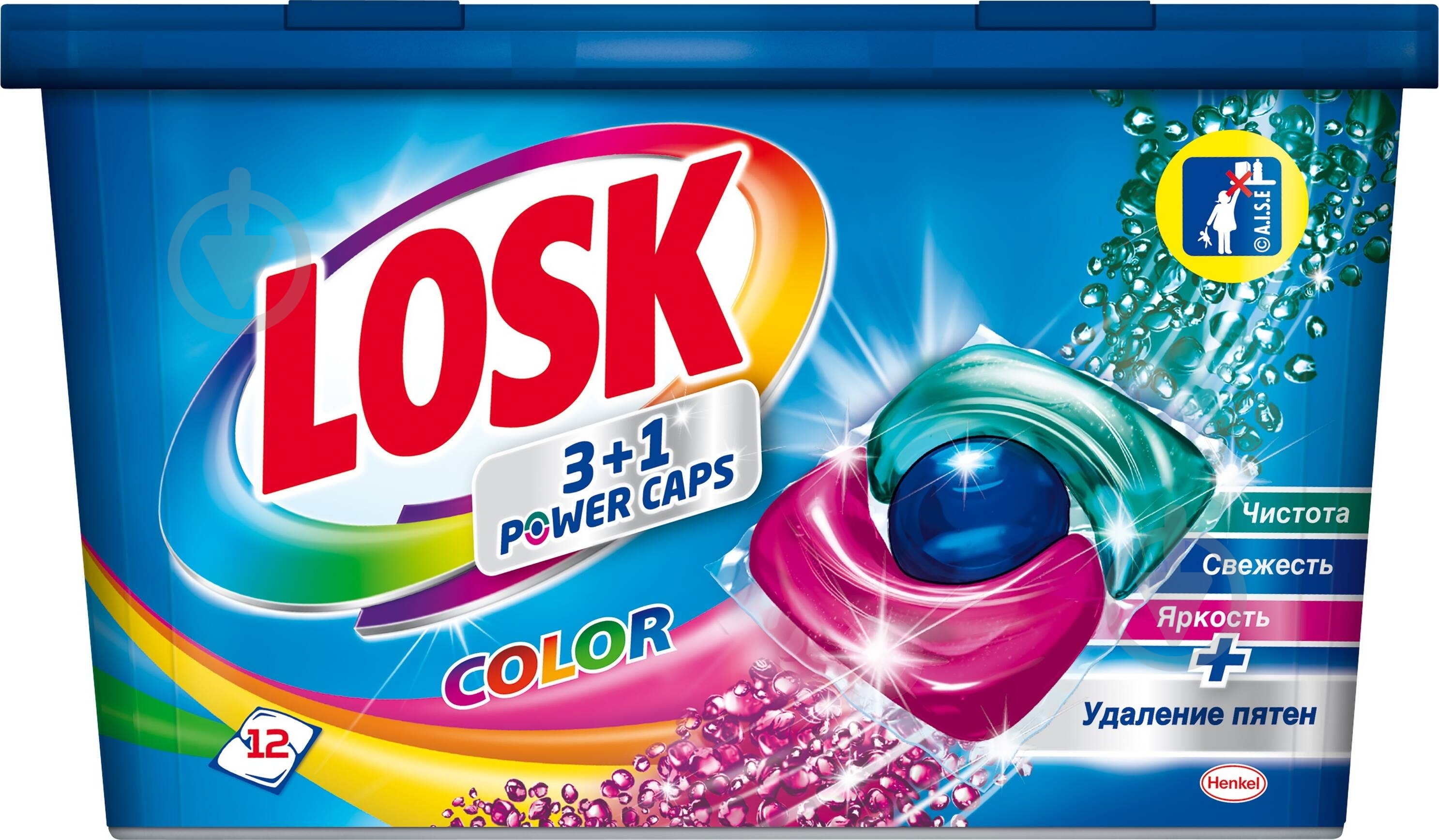 Капсули для машинного прання Losk 3+1 Color 12 шт. - фото 1