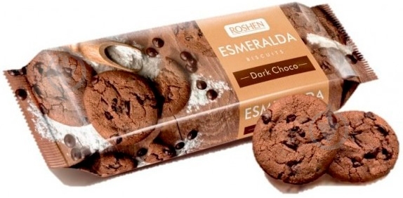Печенье Roshen Esmeralda Шоколадное с кусочками глазури ВКФ 16 шт (4823077618246) 150 г - фото 2