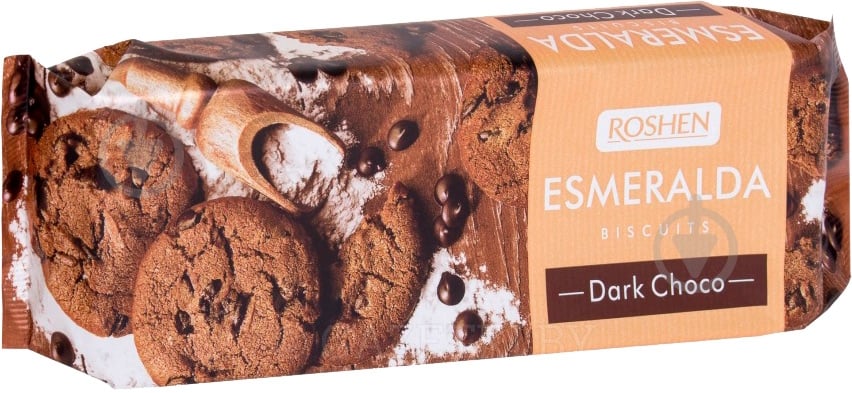 Печенье Roshen Esmeralda Шоколадное с кусочками глазури ВКФ 16 шт (4823077618246) 150 г - фото 1