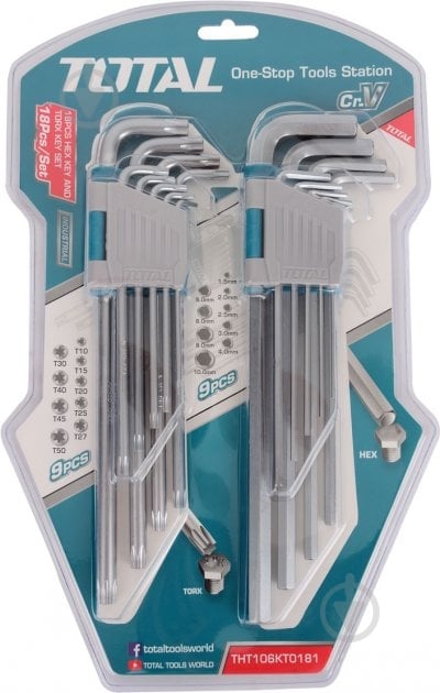 Набір ключів шестигранних Total THT106KT0181 - фото 1