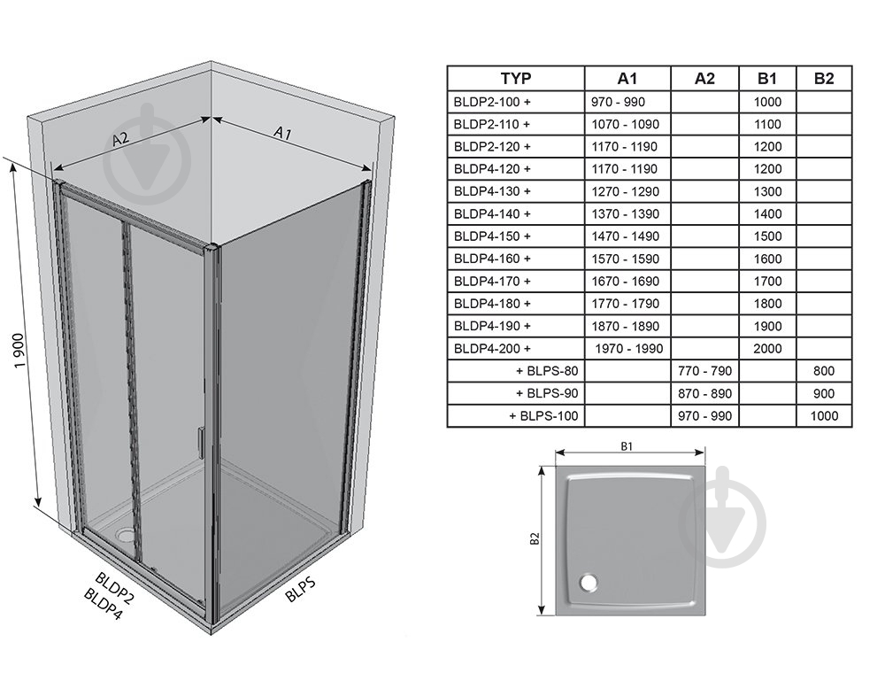 Душові двері Ravak BLDP 4-130 Білі TRANSPARENT - фото 4