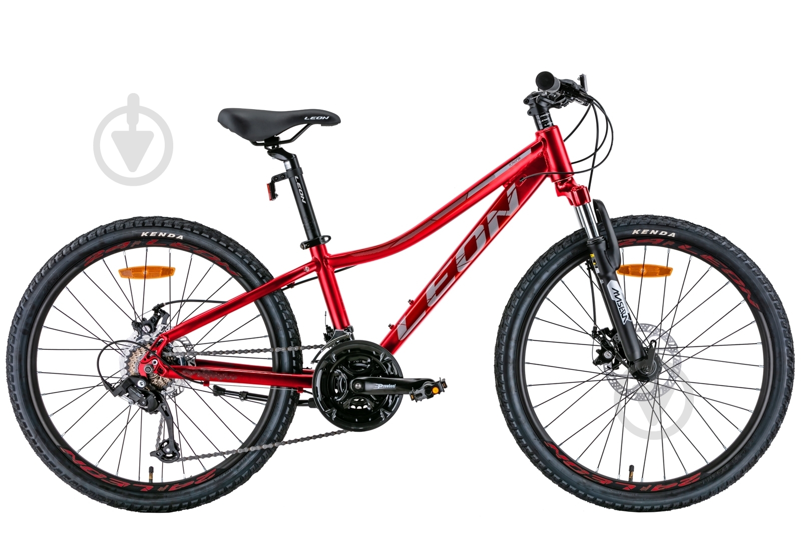 Велосипед Leon 24" 12"(30 см) JUNIOR OPS-LN-24-076 красный с серым - фото 1 Велосипед Leon 24" 12"(30 см) JUNIOR OPS-LN-24-076 красный с серым - фото 1