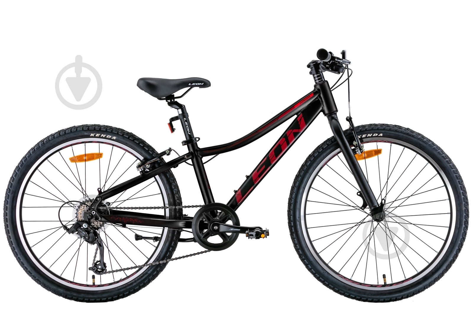 Велосипед Leon 24" 12"(30 см) JUNIOR OPS-LN-24-087 черный с красным - фото 1