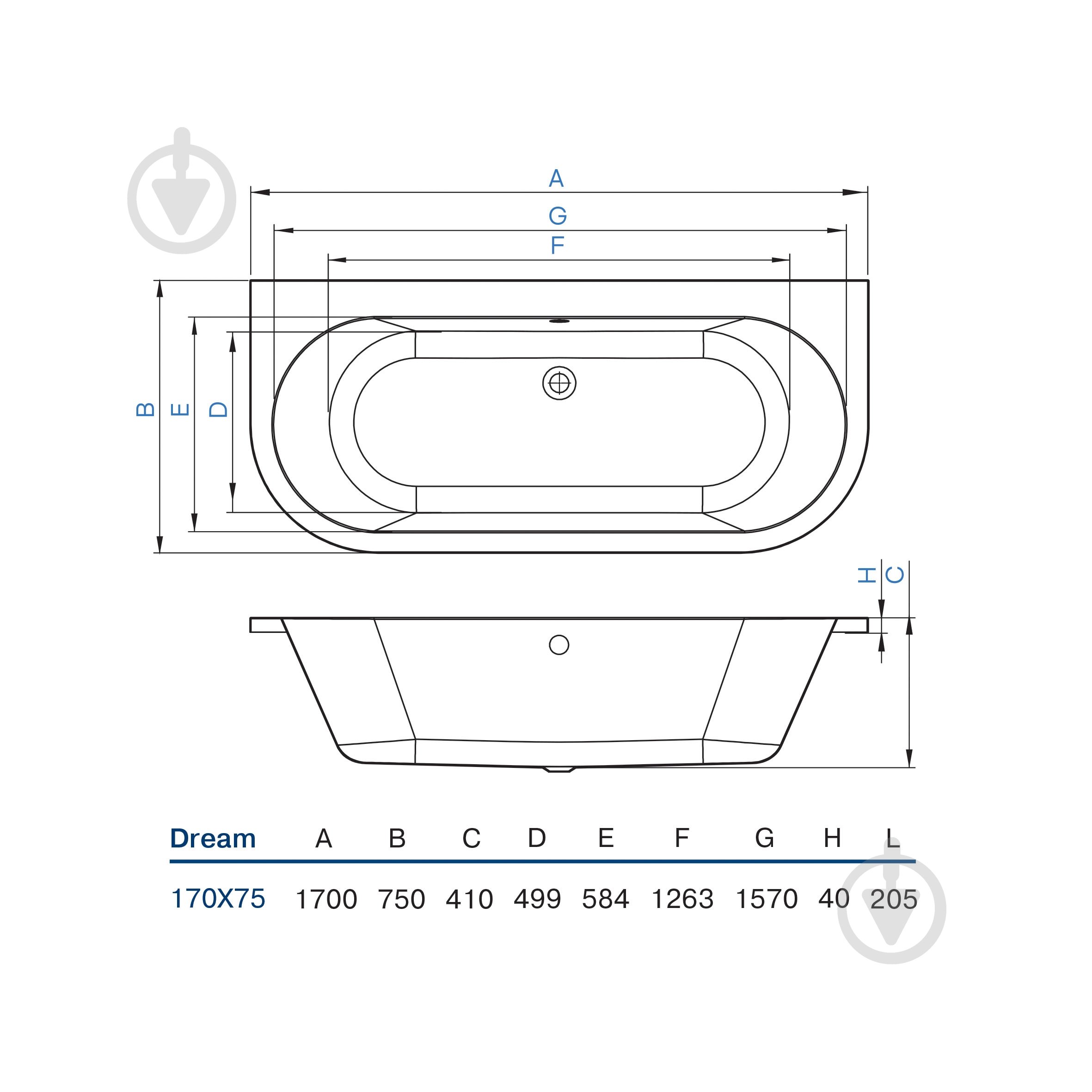 Ванна акриловая Koller Pool Dream 170х75 см - фото 5