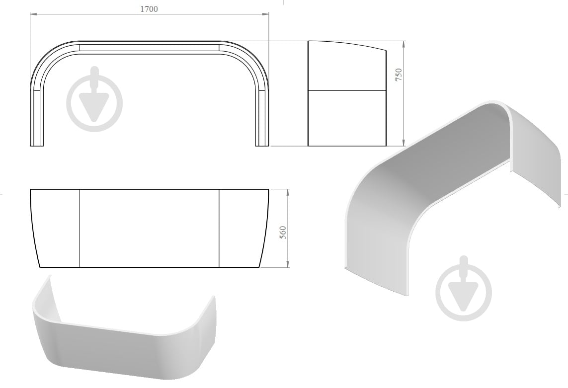 Ванна акриловая Koller Pool Dream 170х75 см - фото 6