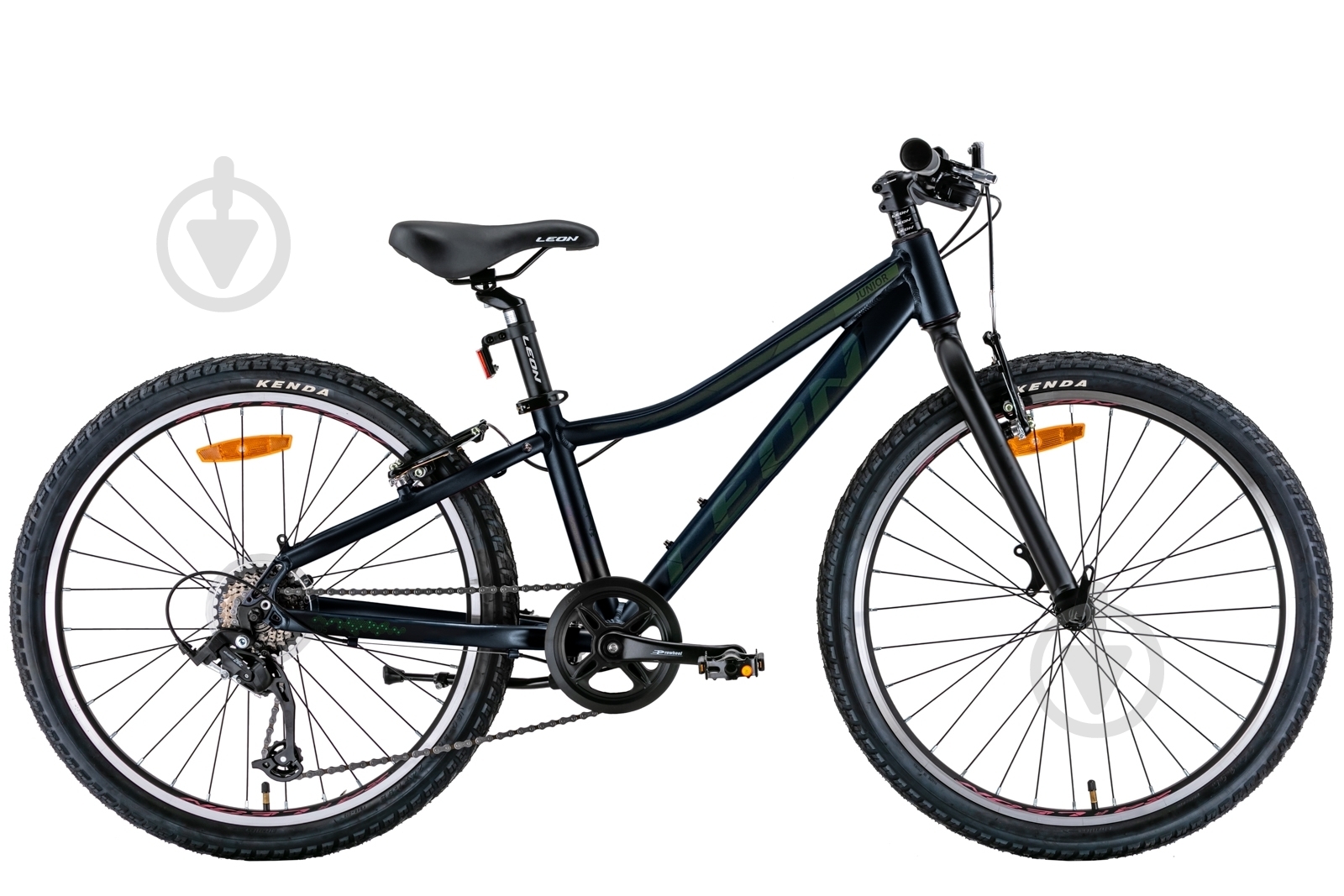 Велосипед Leon 24" 12"(30 см) JUNIOR OPS-LN-24-088 черный с хаки - фото 1