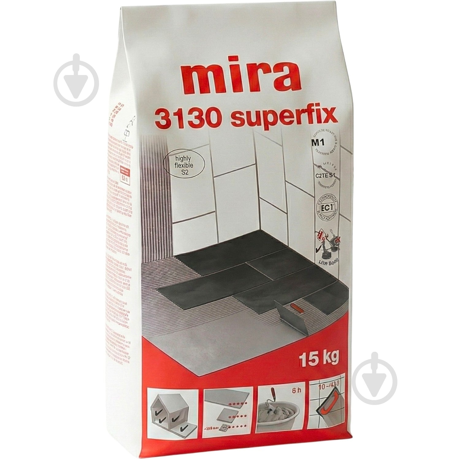 Клей для плитки Mira 3130 Superfix 15 кг - фото 1