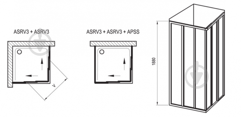 Стенка душевая Ravak ASRV3- 75 PEARL - фото 3