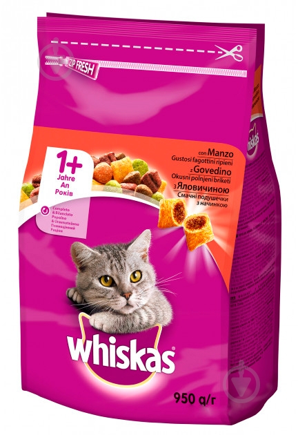 Корм Whiskas с говядиной 950 г - фото 1 Корм Whiskas с говядиной 950 г - фото 1