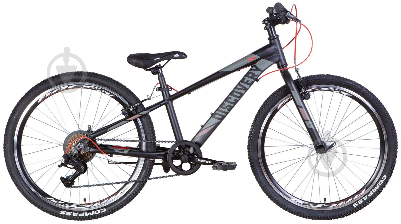 Велосипед Discovery 24" 11.5"(29 см) QUBE OPS-DIS-24-307 графит - фото 1