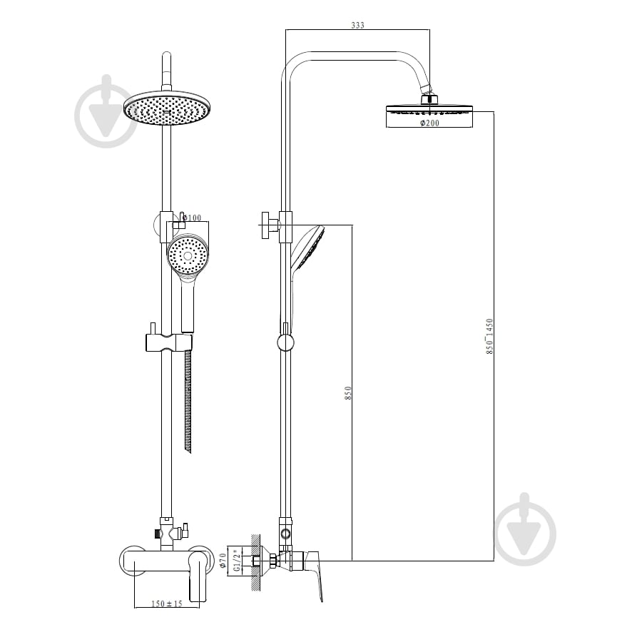 Душевая система Imprese Loreta Т-15350 - фото 2 Душевая система Imprese Loreta Т-15350 - фото 2