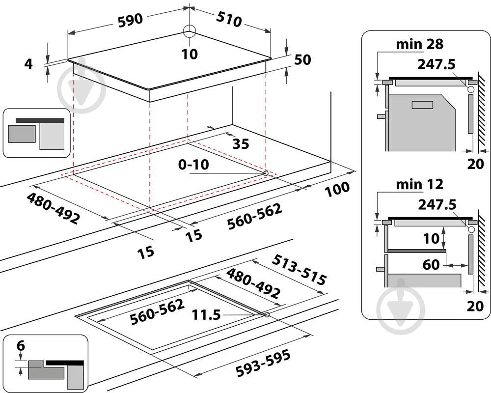 Варочная поверхность индукционная Whirlpool WBS0060NE - фото 4