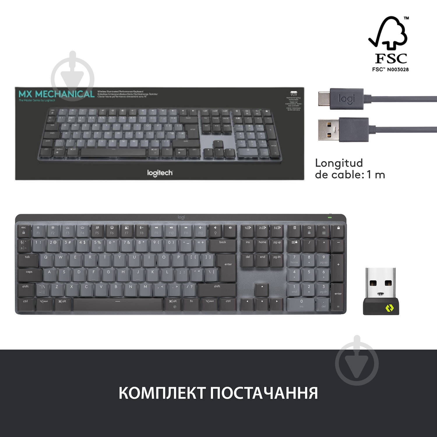Клавиатура Logitech MX Mechanical Wireless Illuminated Performance Keyboard Clicky graphite (920-010759) - фото 11