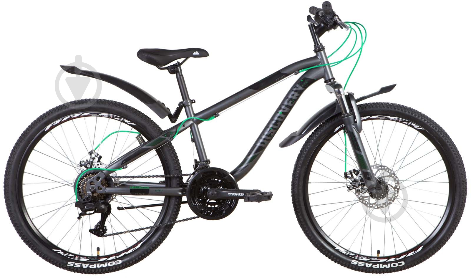 Велосипед Discovery 24" 13"(33 см) FLINT OPS-DIS-24-273 темно-серый/черный - фото 1