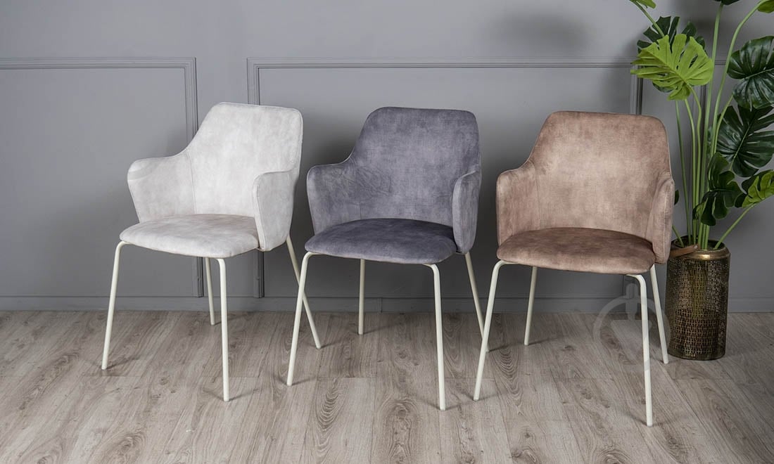 Стілець Белла 580х530х850 сірий / молочний - фото 6