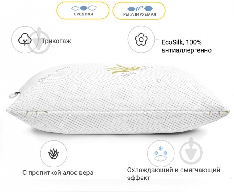 Подушка №819 Dorotea Hand Made Tencel средняя MirSon 40x40 см белый с рисунком - фото 2
