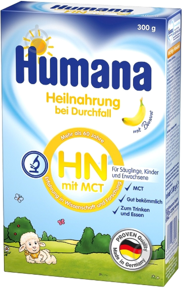 Суха молочна суміш Humana НN+MCT 300 г 4031244787231 - фото 1 Суха молочна суміш Humana НN+MCT 300 г 4031244787231 - фото 1