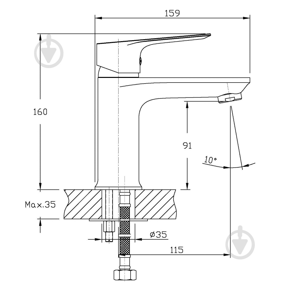 Смеситель для умывальника Imprese Loreta 05350 - фото 2