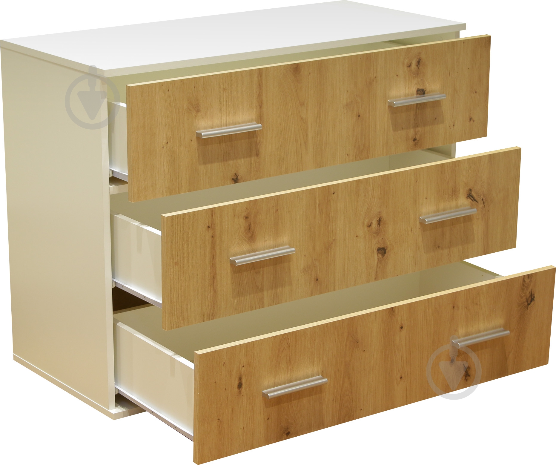 Комод Риека 3Ш Р-КМ1 970х450х776 мм дуб артизан/белый - фото 4 Комод Риека 3Ш Р-КМ1 970х450х776 мм дуб артизан/белый - фото 4