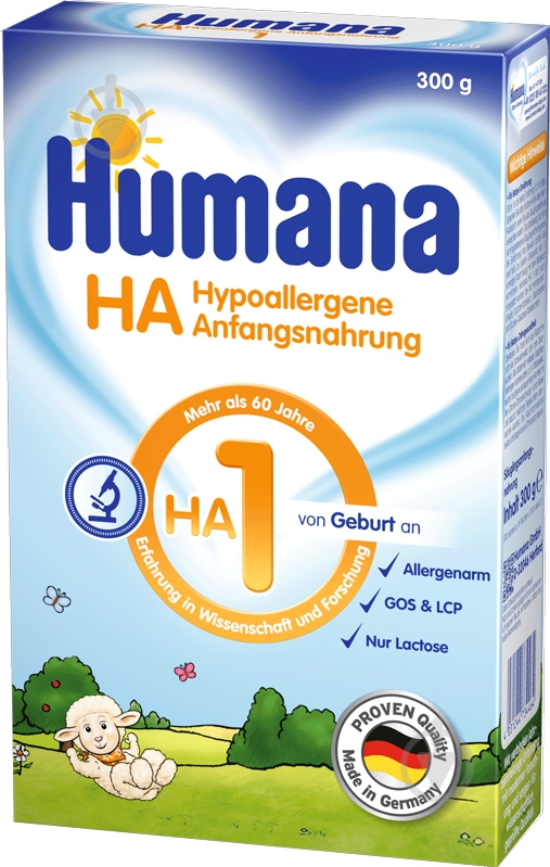 Сухая молочная смесь Humana Hipoallergene НА 1 с LC PUFA 300 г 4031244777621 - фото 1