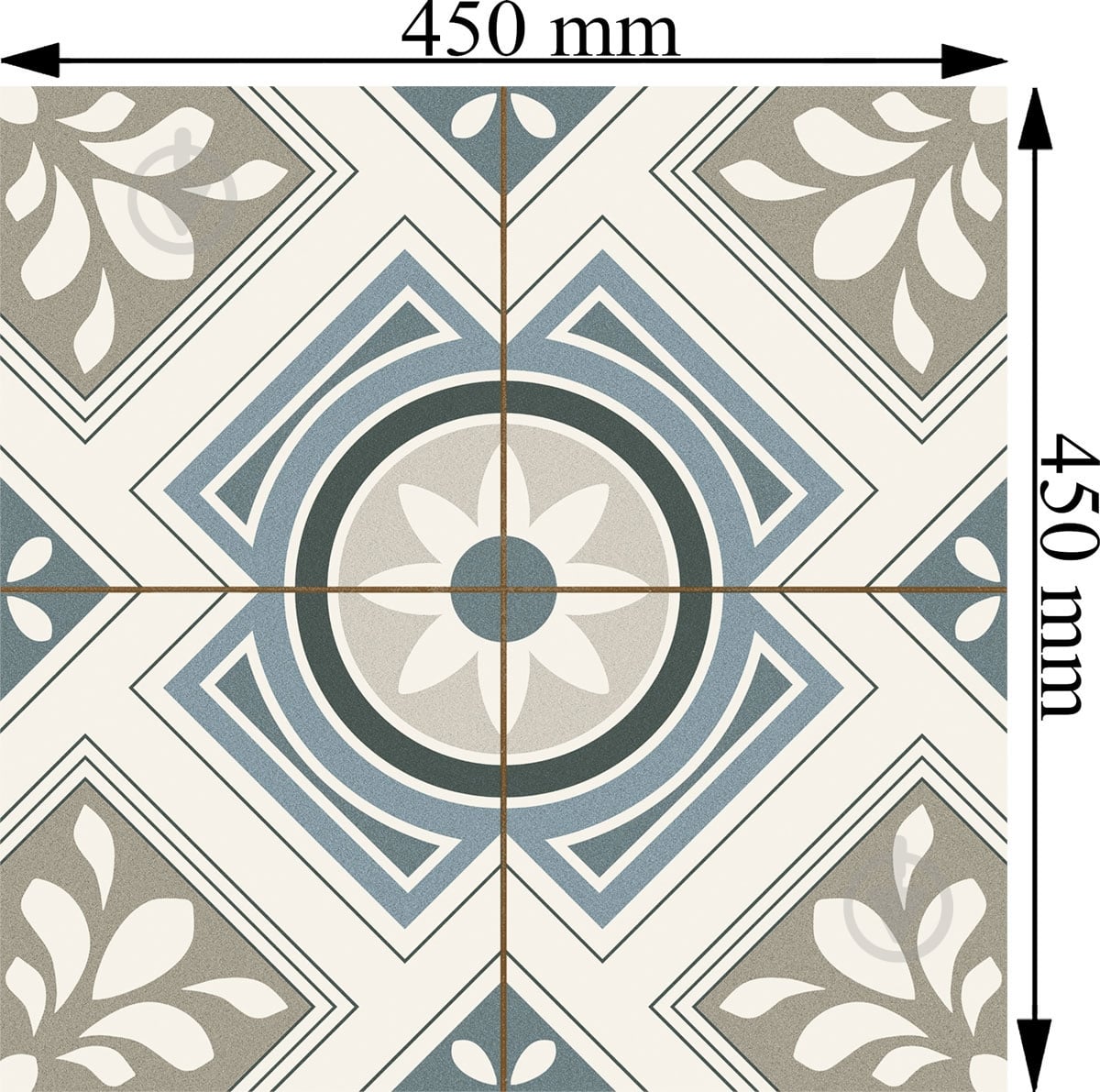 Плитка PERONDA Borneo Grey 45x45 (1,22) - фото 2