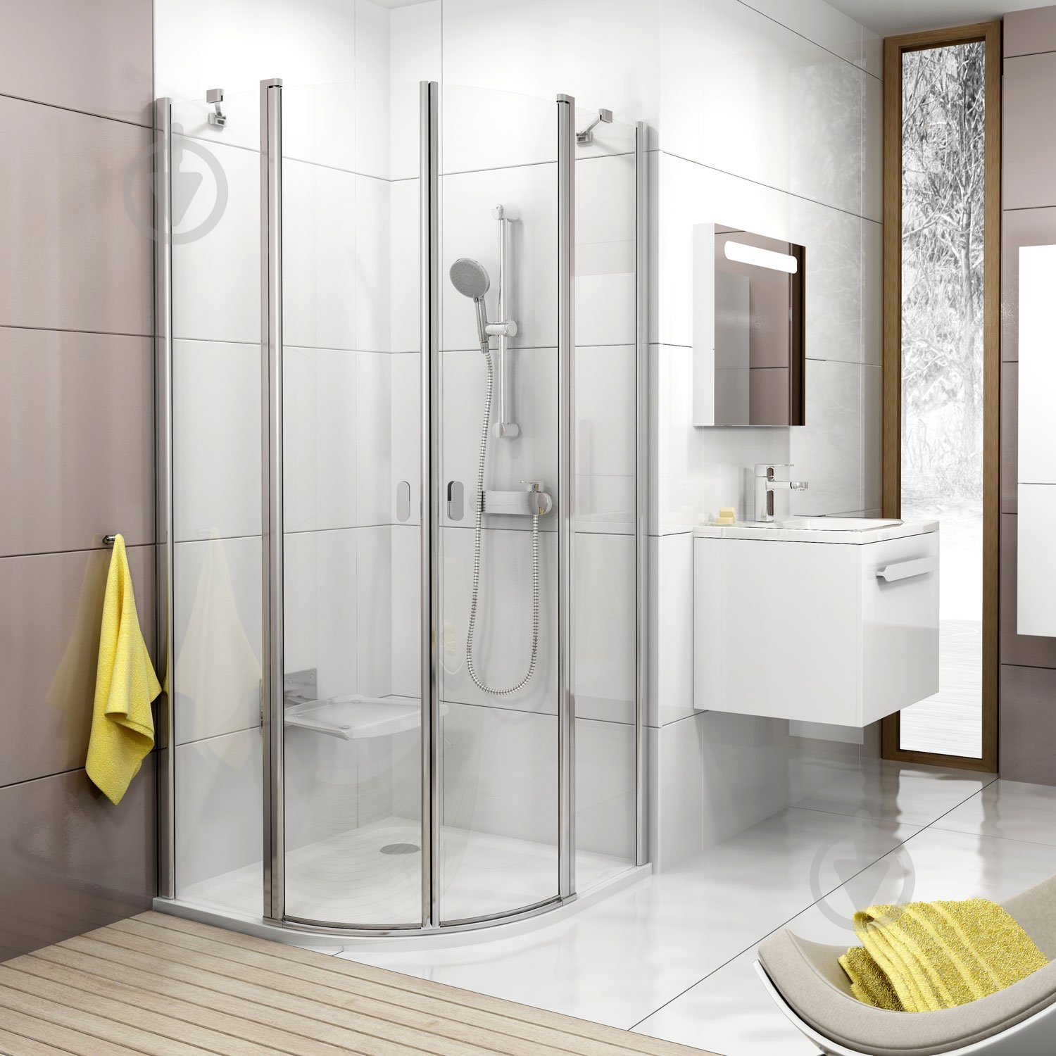 Душевая кабина Ravak CSKK4-90 white TRANSPARENT - фото 1 Душевая кабина Ravak CSKK4-90 white TRANSPARENT - фото 1