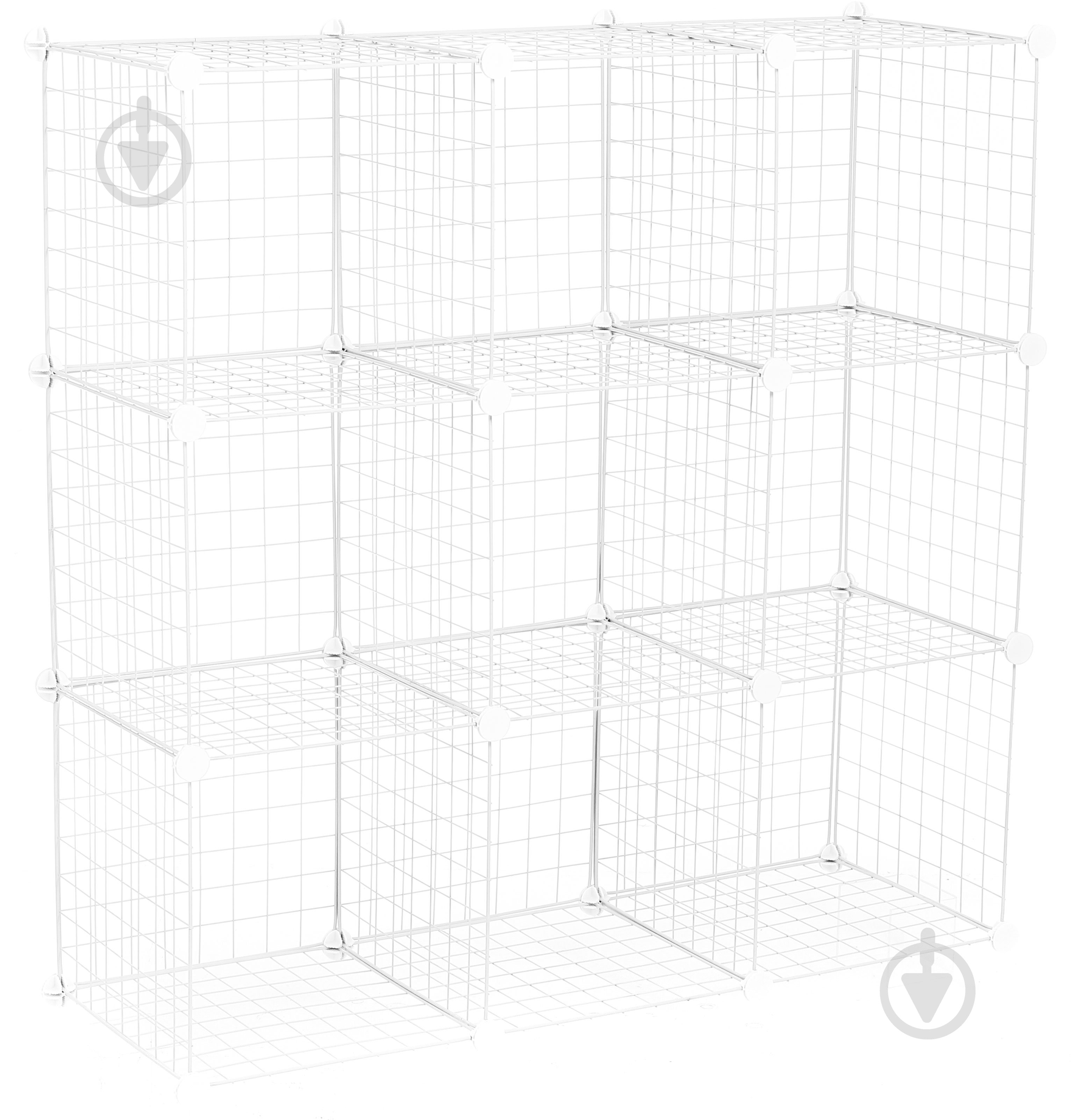 Стеллаж проволочный куб metal сubes storage 9 полок 1105х1105х370 мм белый - фото 4