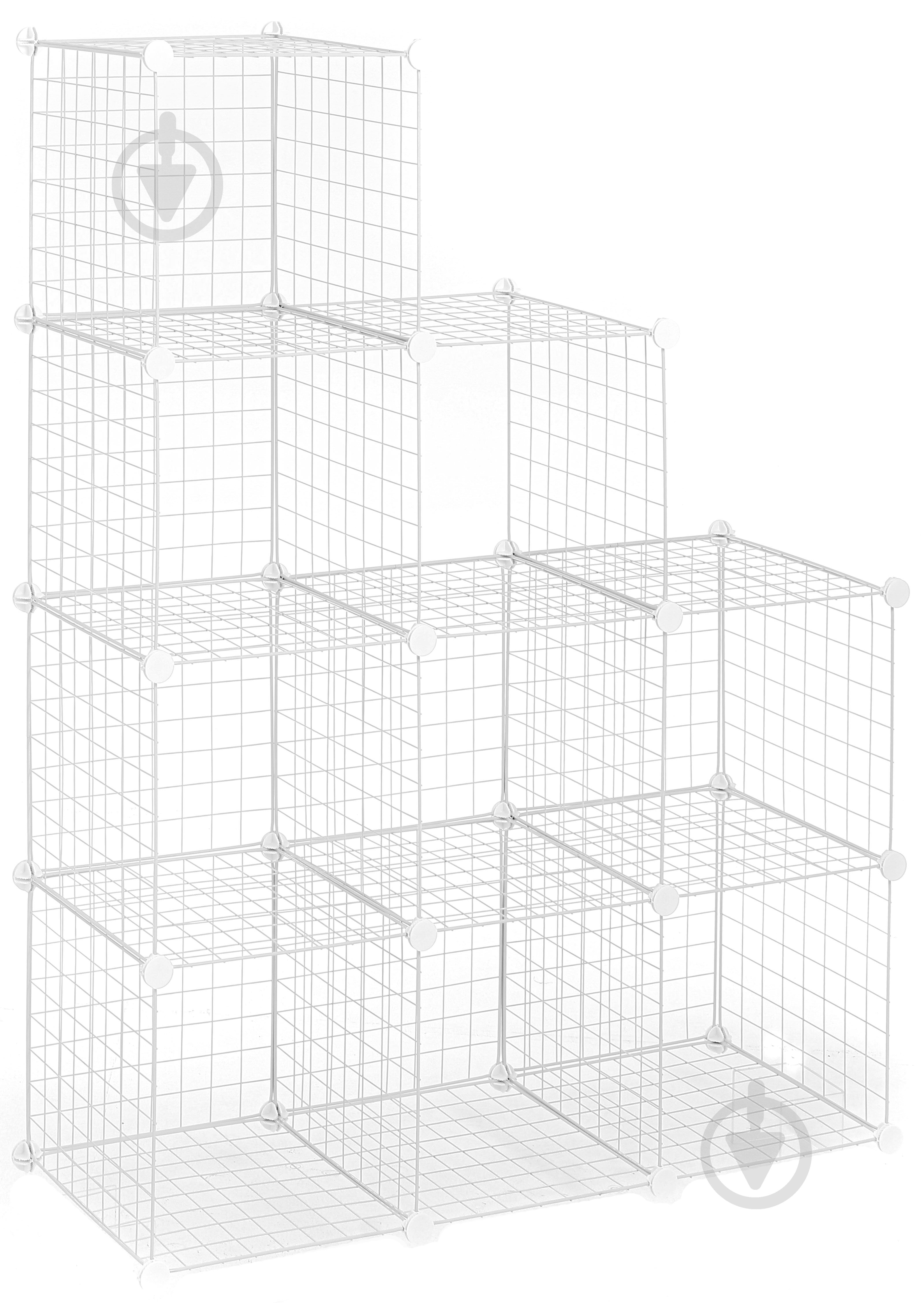 Стеллаж проволочный куб metal сubes storage 9 полок 1105х1105х370 мм белый - фото 1