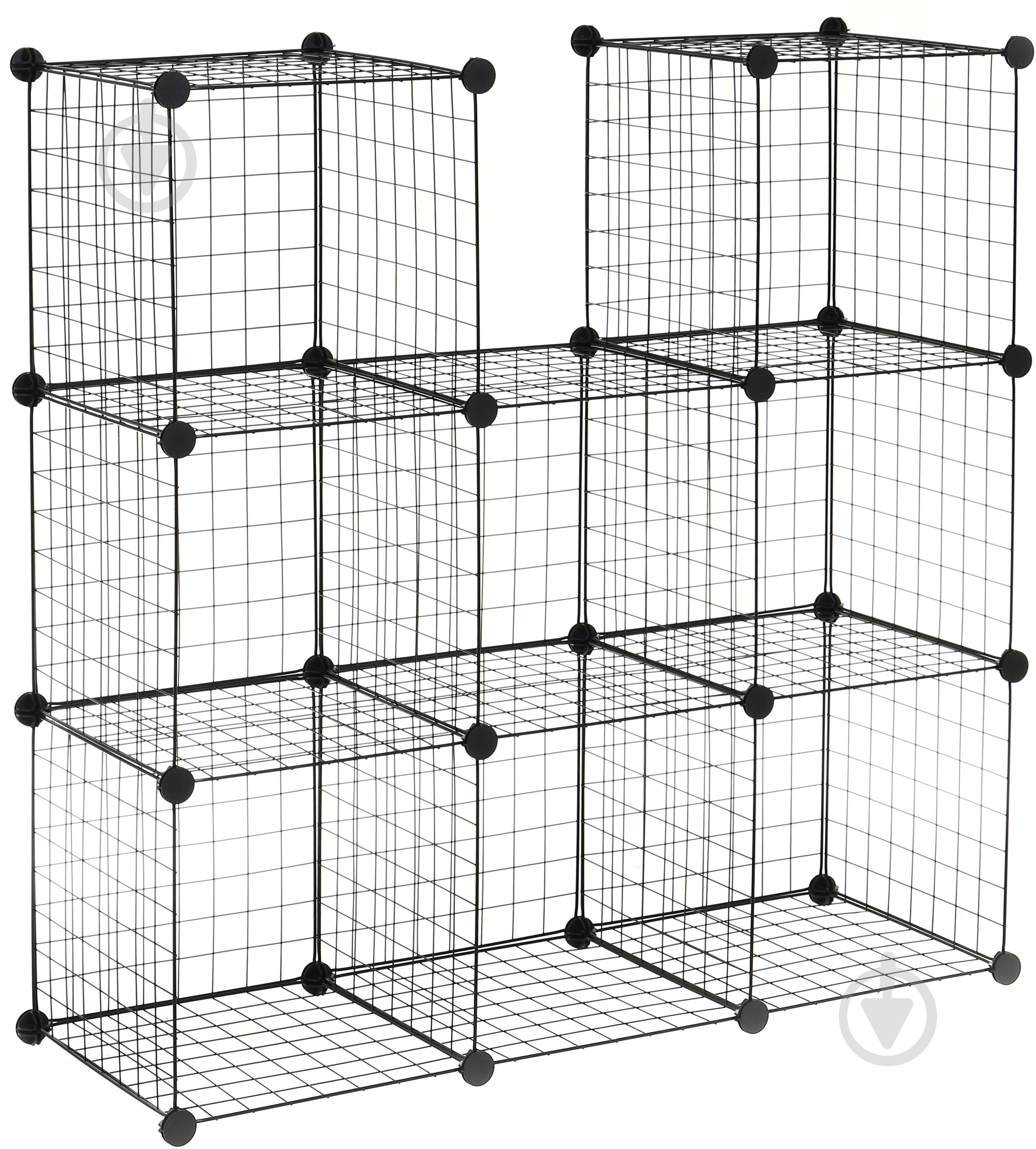 Стеллаж проволочный куб metal сubes storage 9 полок 1105х1105х370 мм черный - фото 3