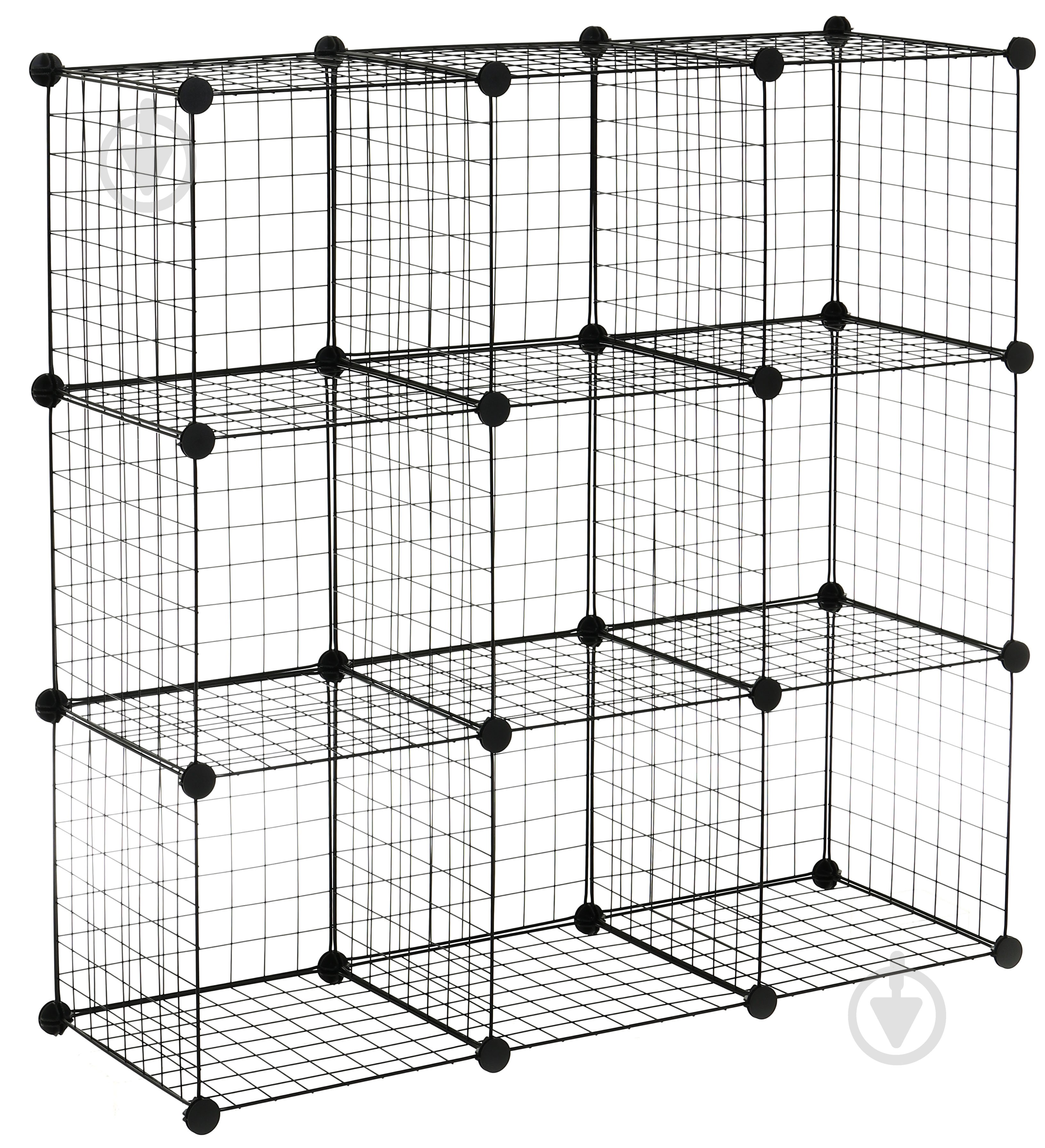 Стеллаж проволочный куб metal сubes storage 9 полок 1105х1105х370 мм черный - фото 4