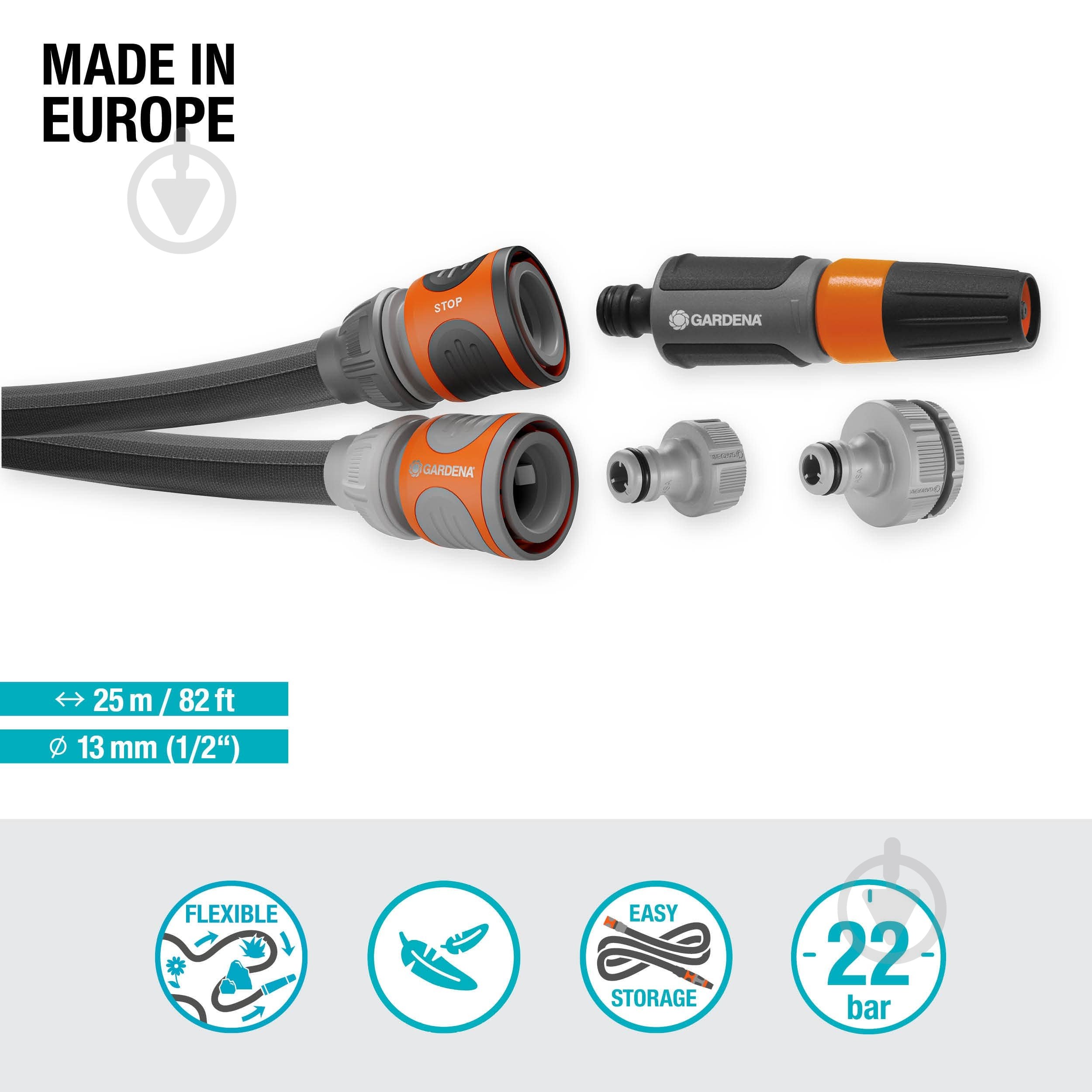 Шланг для поливу Gardena Liano Life Set 13 мм (1/2") 25 м - фото 4 Шланг для поливу Gardena Liano Life Set 13 мм (1/2") 25 м - фото 4