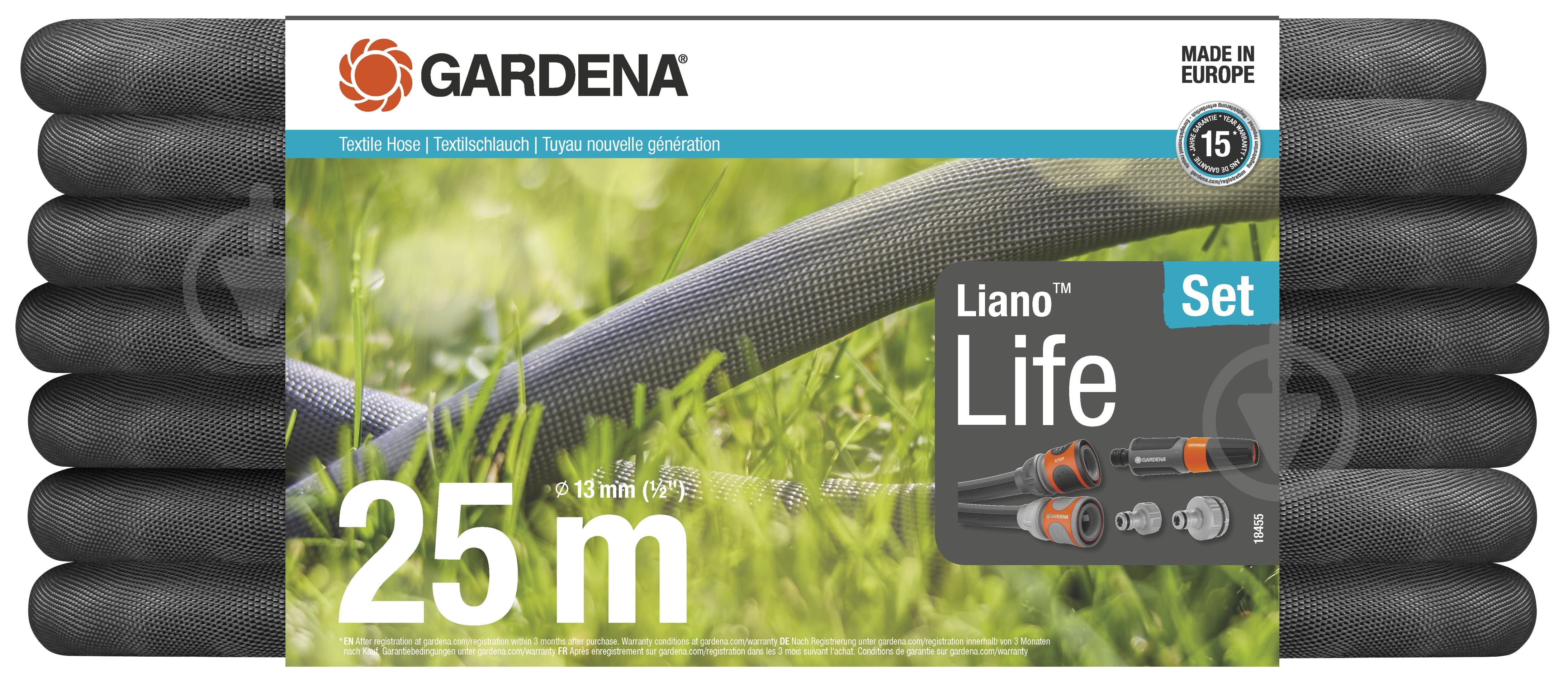 Шланг для поливу Gardena Liano Life Set 13 мм (1/2") 25 м - фото 10 Шланг для поливу Gardena Liano Life Set 13 мм (1/2") 25 м - фото 10