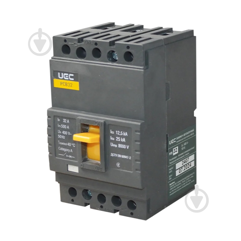 Автоматический выключатель UEC PCB32 3Р 32А 25кА MCCB-PCB-32-3-0032 - фото 1