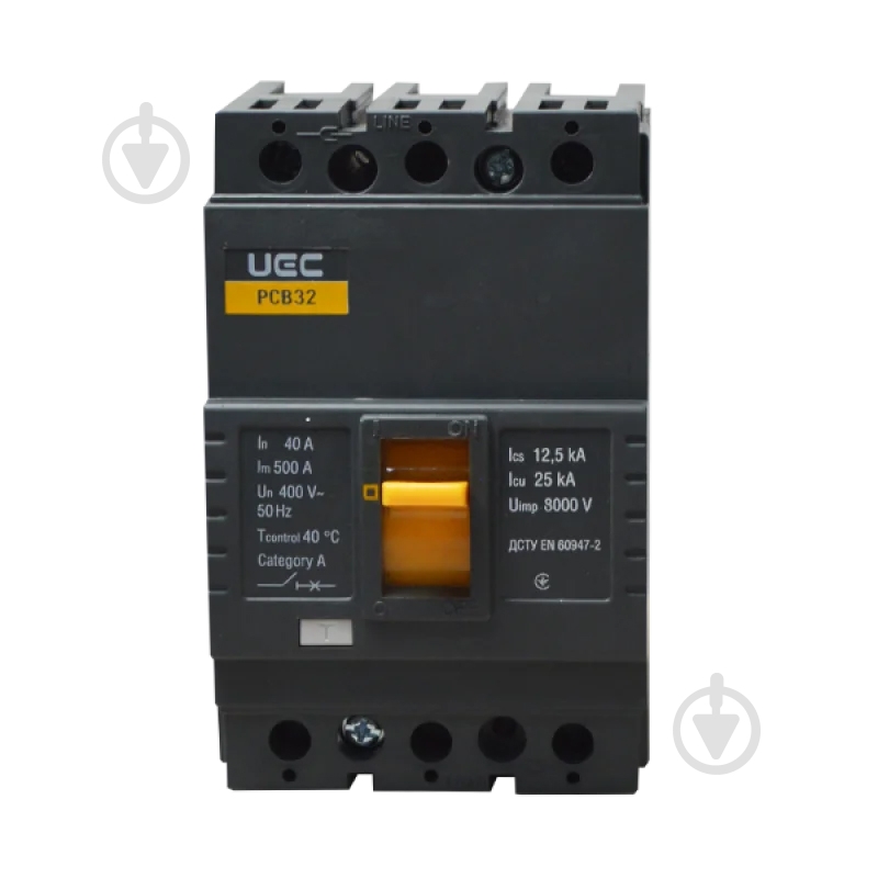Автоматичний вимикач UEC PCB32 3Р 40А 25кА MCCB-PCB-32-3-0040 - фото 2