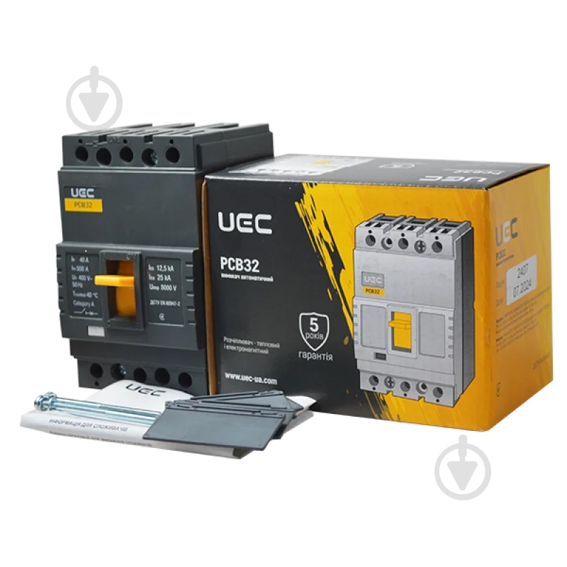 Автоматичний вимикач UEC PCB32 3Р 40А 25кА MCCB-PCB-32-3-0040 - фото 3