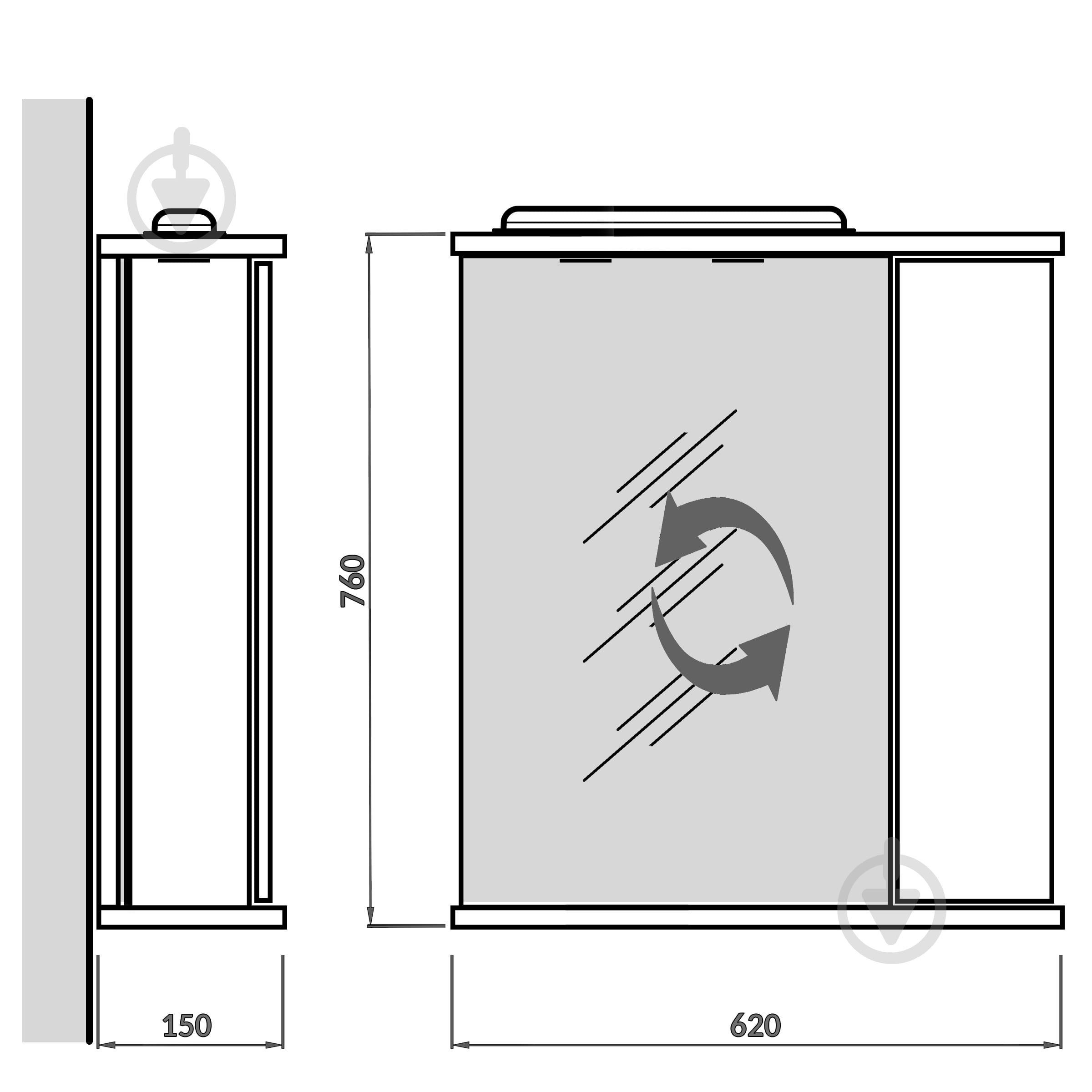 Зеркало со шкафчиком Мойдодыр СТ-60 - фото 8