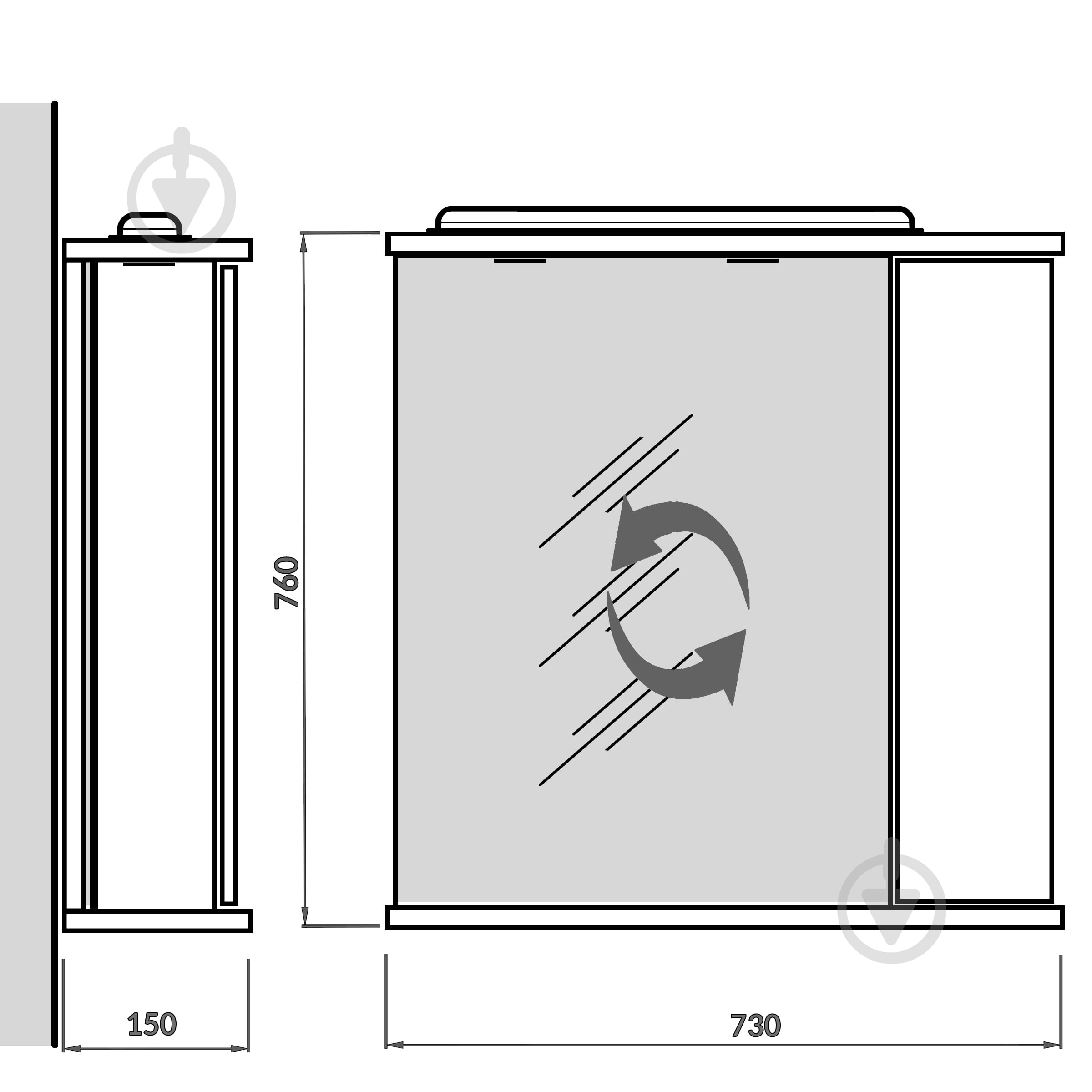 Зеркало со шкафчиком Мойдодыр СТ-70 - фото 8