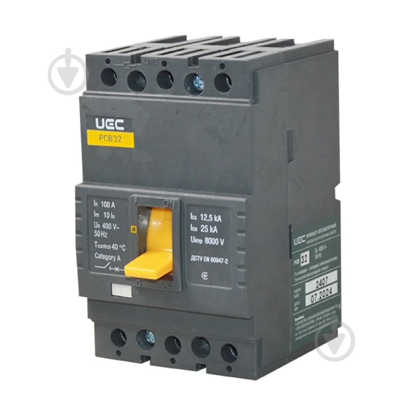 Автоматический выключатель UEC PCB32 3Р 100А 25кА MCCB-PCB-32-3-0100 - фото 1