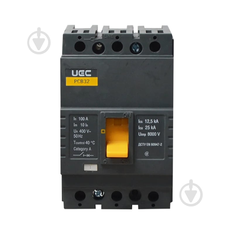 Автоматический выключатель UEC PCB32 3Р 100А 25кА MCCB-PCB-32-3-0100 - фото 2