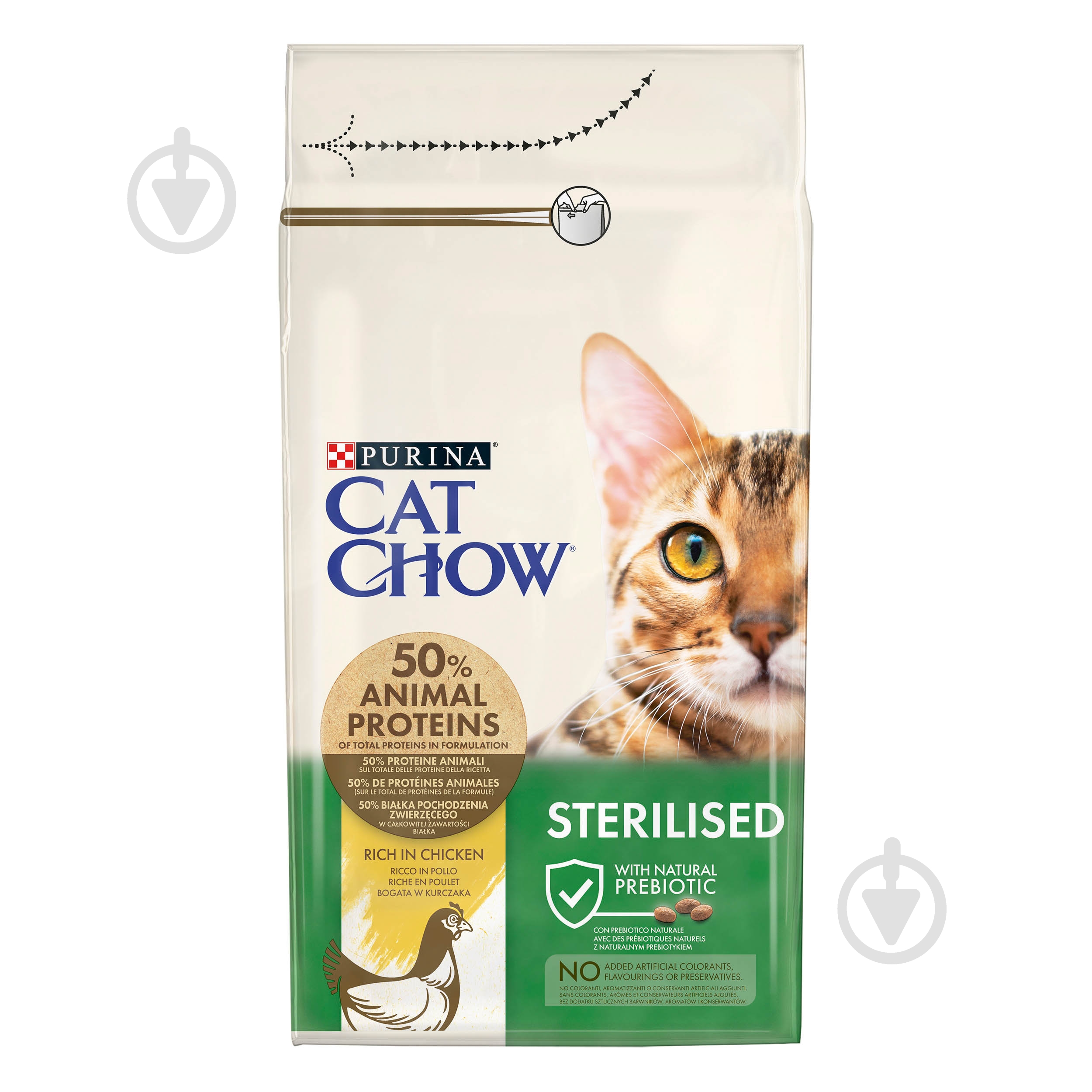 Корм сухой для взрослых стерилизованных кошек Cat Chow by Purina Sterilised с курицей 1,5 кг - фото 2 Корм сухой для взрослых стерилизованных кошек Cat Chow by Purina Sterilised с курицей 1,5 кг - фото 2