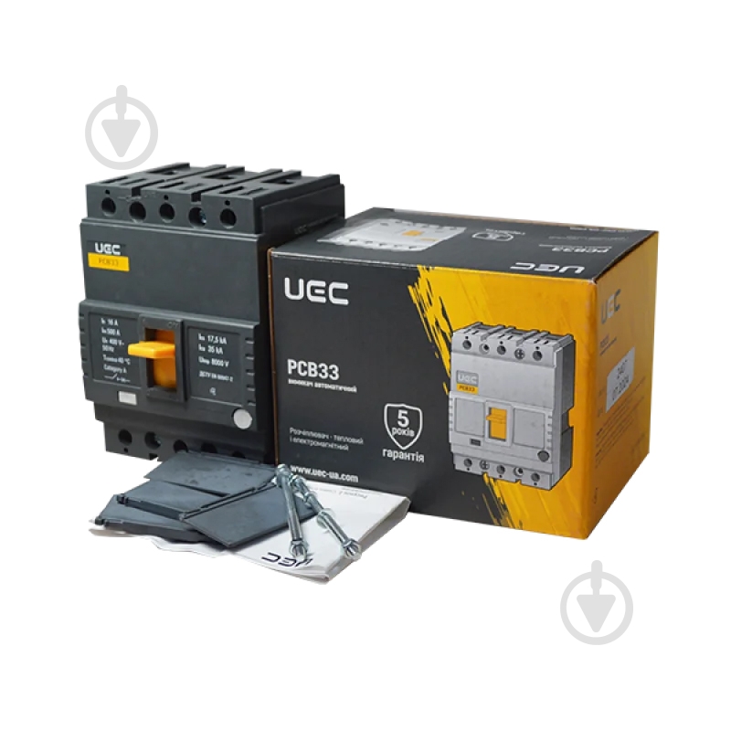 Автоматичний вимикач UEC PCB33 3Р 16А 35кА MCCB-PCB-33-3-0016 - фото 3