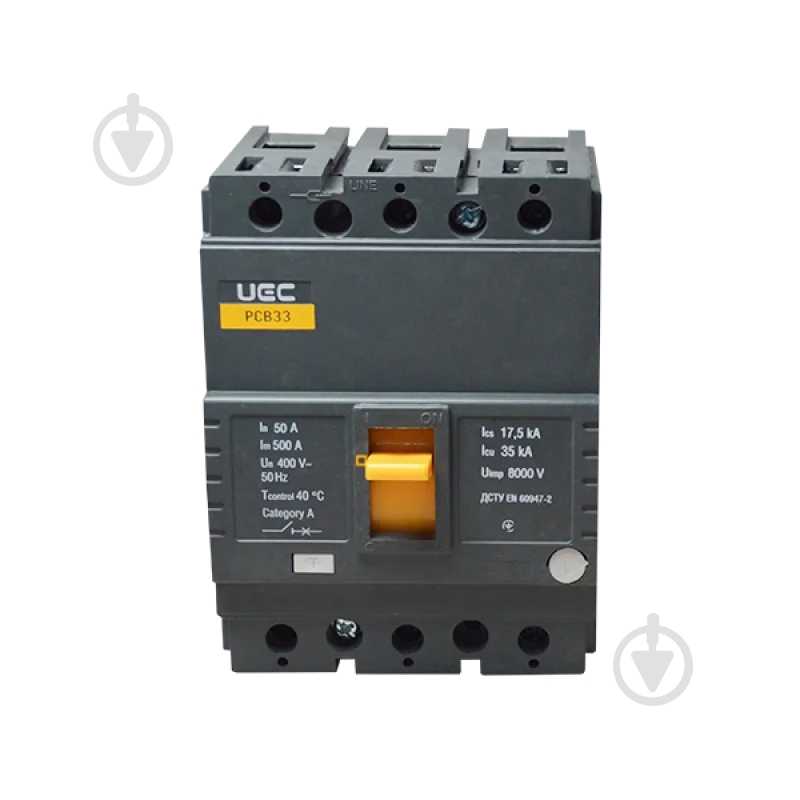 Автоматичний вимикач UEC PCB33 3Р 50А 35кА MCCB-PCB-33-3-0050 - фото 2