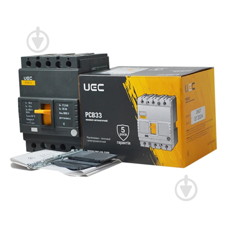 Автоматический выключатель UEC PCB33 3Р 63А 35кА MCCB-PCB-33-3-0063 - фото 3 Автоматический выключатель UEC PCB33 3Р 63А 35кА MCCB-PCB-33-3-0063 - фото 3