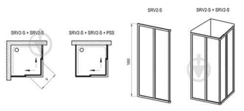 Стенка душевая Ravak SRV2-75 S TRANSPARENT - фото 3