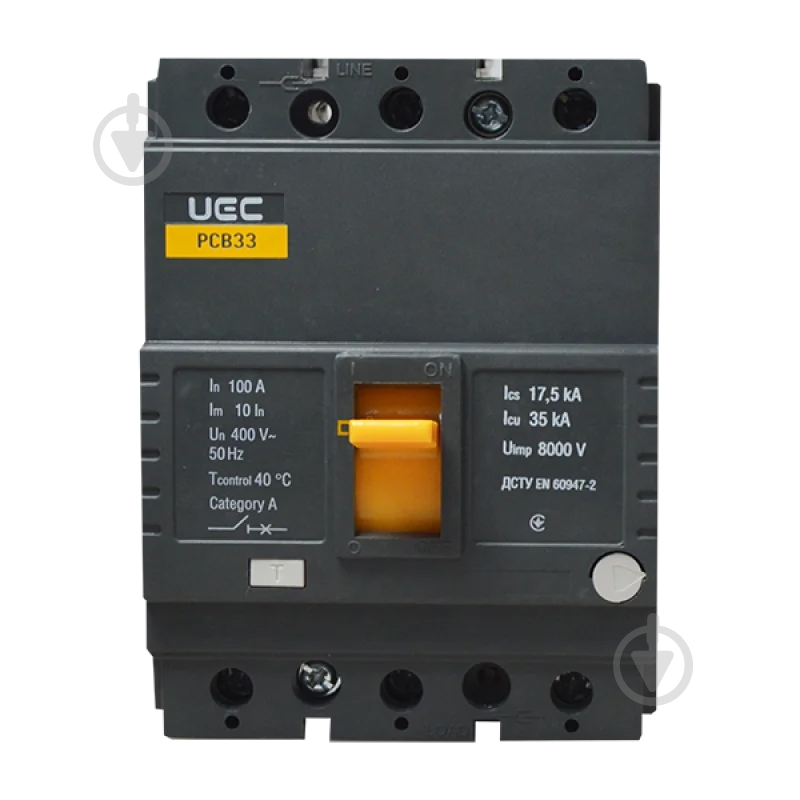 Автоматический выключатель UEC PCB33 3Р 100А 35кА MCCB-PCB-33-3-0100 - фото 2